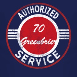 Authorized Service 1970 Chevy Greenbrier Distressed Look Dark T Shirt