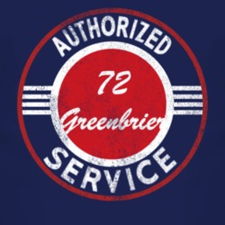 Authorized Service 1972 Chevy Greenbrier Distressed Look Dark T Shirt