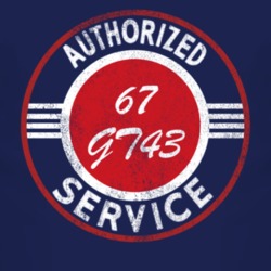Authorized Service 1967 GT43 Distressed Look Dark T Shirt