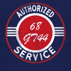 Authorized Service 1968 GT44 Distressed Look Dark T Shirt