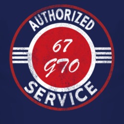 Authorized Service 1967 Pontiac GTO Distressed Look Dark T Shirt