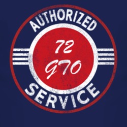 Authorized Service 1972 Pontiac GTO Distressed Look Dark T Shirt
