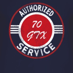 Authorized Service 1970 PLYMOUTH GTX Distressed Look Dark T Shirt