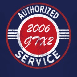 Authorized Service 2006 GTX2 Distressed Look Dark T Shirt