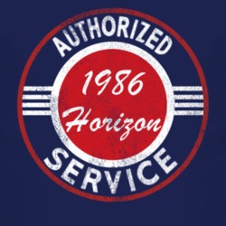 Authorized Service 1986 Chrysler Horizon Distressed Look Dark T Shirt