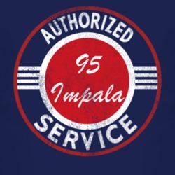 Authorized Service 1995 Chevy Impala Distressed Look Dark T Shirt