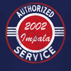 Authorized Service 2002 Chevy Impala Distressed Look Dark T Shirt