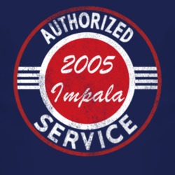 Authorized Service 2005 Chevy Impala Distressed Look Dark T Shirt