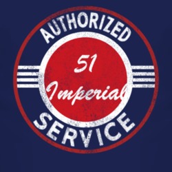 Authorized Service 1951 Chrysler Imperial Distressed Look Dark T Shirt