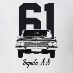 1961 Impala Grill View With Year And Model Light Color T Shirt