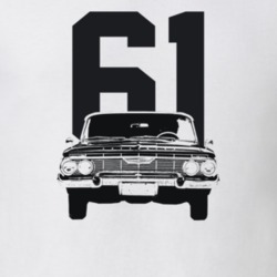 1961 Impala Grill View With Year Light Color T Shirt