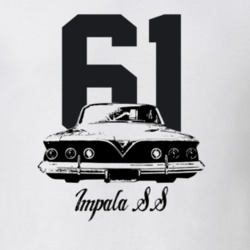 1961 Impala Rear View With Year And Model Light Color T Shirt