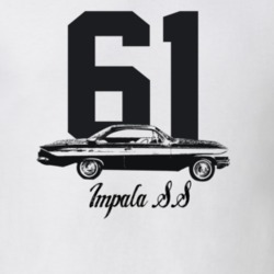 1961 Impala Side View With Year And Model Light Color T Shirt