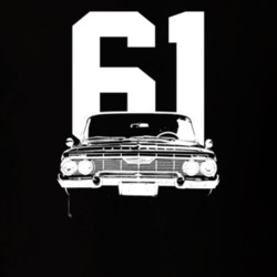 1961 Impala Grill View With Year Dark Color T Shirt