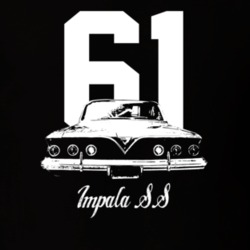 1961 Impala Rear View With Year And Model Dark Color T Shirt