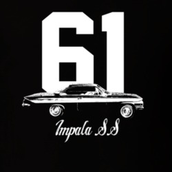 1961 Impala Side View With Year And Model Dark Color T Shirt