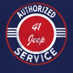 Authorized Service 1941 Jeep Distressed Look Dark T Shirt