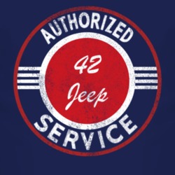 Authorized Service 1942 Jeep Distressed Look Dark T Shirt