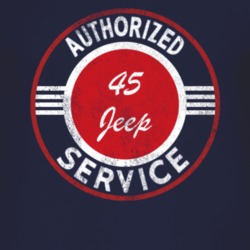 Authorized Service 1945 Jeep Distressed Look Dark T Shirt