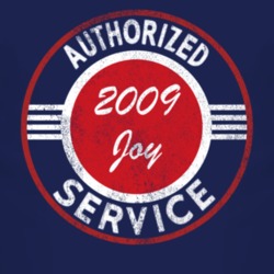 Authorized Service 2009 Chevy Joy Distressed Look Dark T Shirt