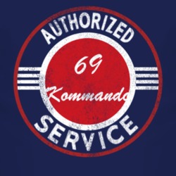 Authorized Service 1969 Chevy Kommando Distressed Look Dark T Shirt