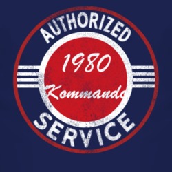 Authorized Service 1980 Chevy Kommando Distressed Look Dark T Shirt