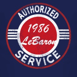 Authorized Service 1986 Chrysler LeBaron Distressed Look Dark T Shirt