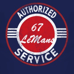 Authorized Service 1967 Pontiac LeMans Distressed Look Dark T Shirt