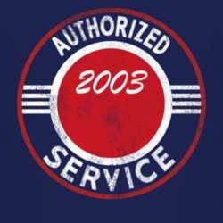 Authorized Service 2003 Liberty Distressed Look Dark T Shirt