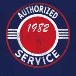 Authorized Service 1982 Limited Distressed Look Dark T Shirt