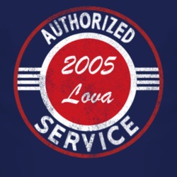 Authorized Service 2005 Chevy Lova Distressed Look Dark T Shirt