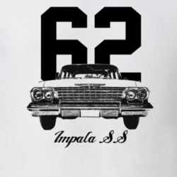 1962 Impala Grill View With Year And Model Light Color T Shirt