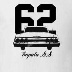 1962 Impala Rear View With Year And Model Light Color T Shirt