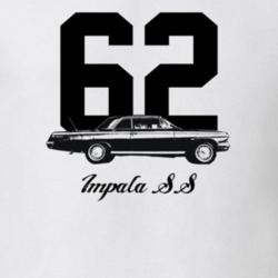 1962 Impala Side View With Year And Model Light Color T Shirt
