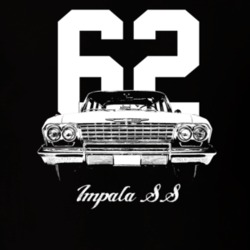 1962 Impala Grill View With Year And Model Dark Color T Shirt