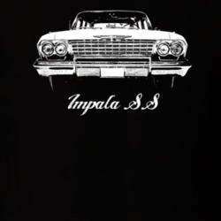 1962 Impala Grill View With Model Dark Color T Shirt