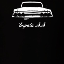 1962 Impala Rear View With Model Dark Color T Shirt