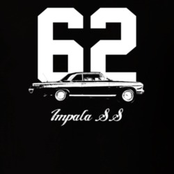 1962 Impala Side View With Year And Model Dark Color T Shirt