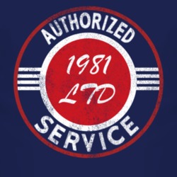 Authorized Service 1981 LTD Distressed Look Dark T Shirt