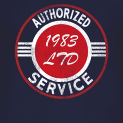 Authorized Service 1983 LTD Distressed Look Dark T Shirt