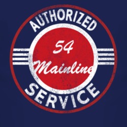 Authorized Service 1954 Mainline Distressed Look Dark T Shirt