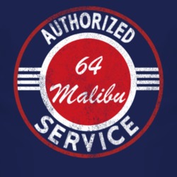 Authorized Service 1964 Chevy Malibu Distressed Look Dark T Shirt