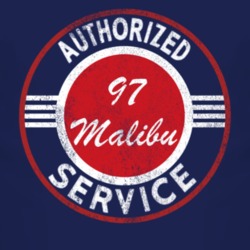 Authorized Service 1997 Chevy Malibu Distressed Look Dark T Shirt