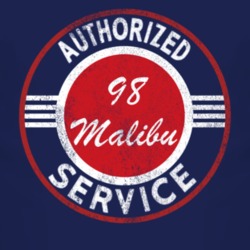 Authorized Service 1998 Chevy Malibu Distressed Look Dark T Shirt
