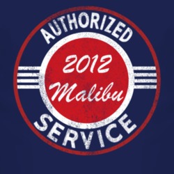Authorized Service 2012 Chevy Malibu Distressed Look Dark T Shirt