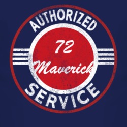 Authorized Service 1972 Maverick Distressed Look Dark T Shirt