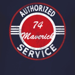 Authorized Service 1974 Maverick Distressed Look Dark T Shirt