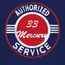 Authorized Service 1933 Chevy Mercury Distressed Look Dark T Shirt