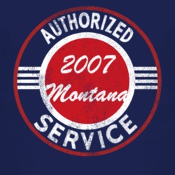 Authorized Service 2007 Chevy Montana Distressed Look Dark T Shirt