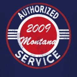 Authorized Service 2009 Chevy Montana Distressed Look Dark T Shirt
